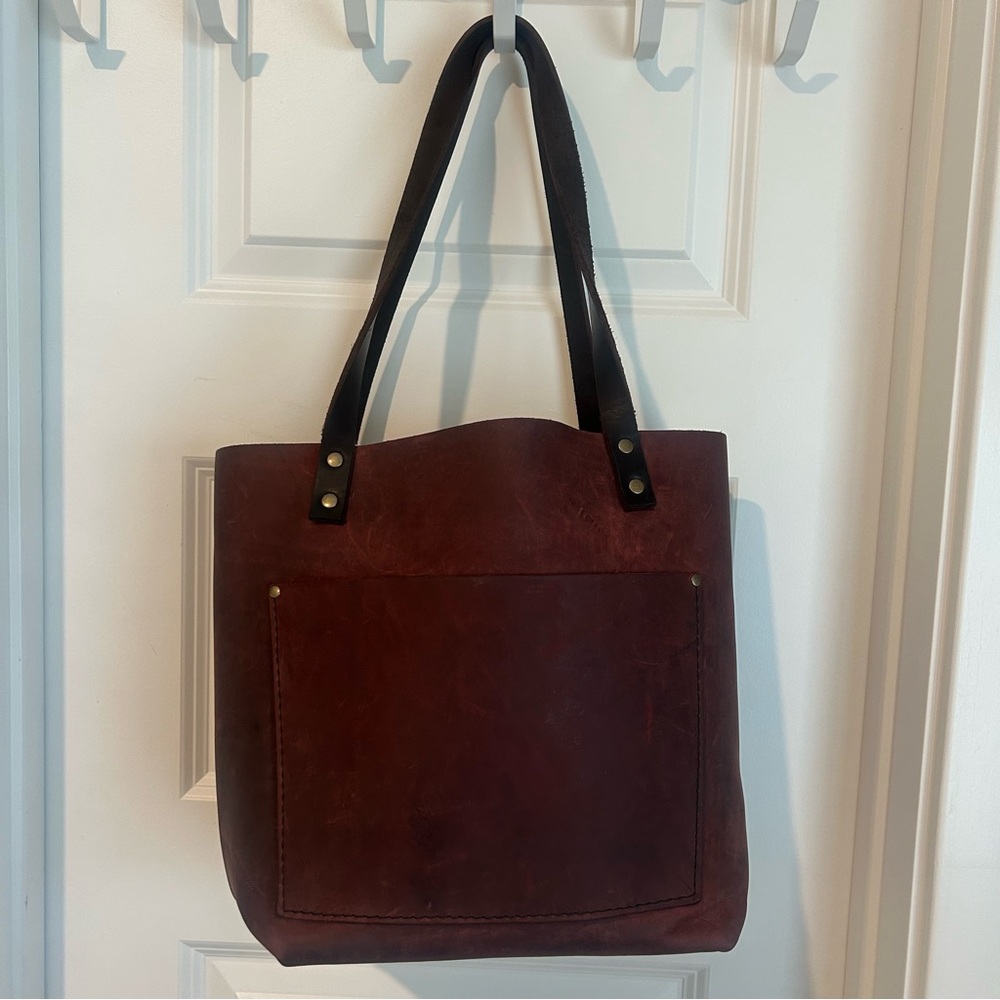Portland Leather Medium Merlot Tote Bag